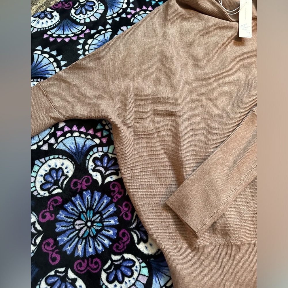 Bluivy Tan Cowl Neck Sweater NWT - Picture 2 of 4